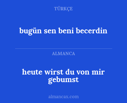 bugün sen beni becerdin - heute wirst du von mir gebumst