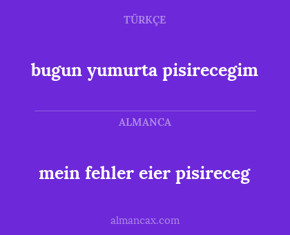 mein fehler eier pisireceg - bugun yumurta pisirecegim