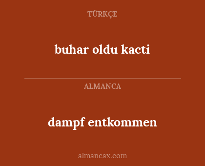 buhar oldu kacti - dampf entkommen