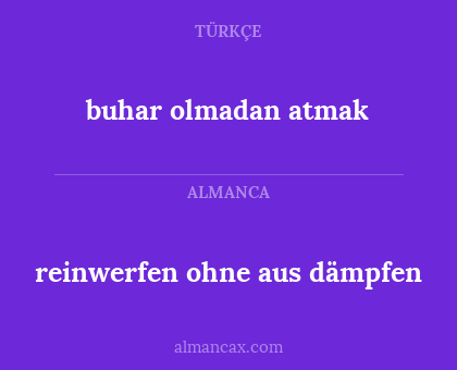 reinwerfen ohne aus dämpfen - buhar olmadan atmak