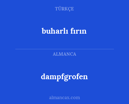 dampfgrofen - buharlı fırın