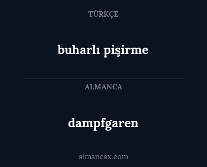 dampfgaren - buharlı pişirme