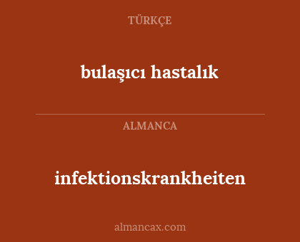 bulaşıcı hastalık - infektionskrankheiten