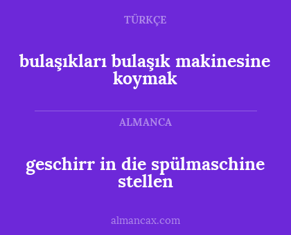 bulaşıkları bulaşık makinesine koymak - geschirr in die spülmaschine stellen