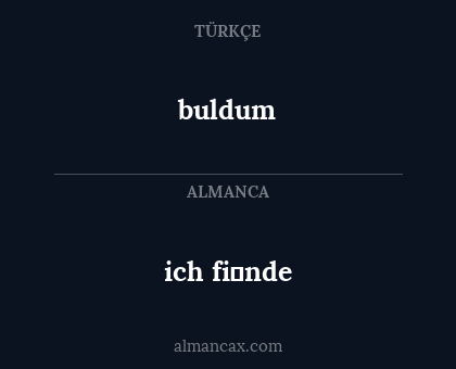 buldum - ich fi̇nde