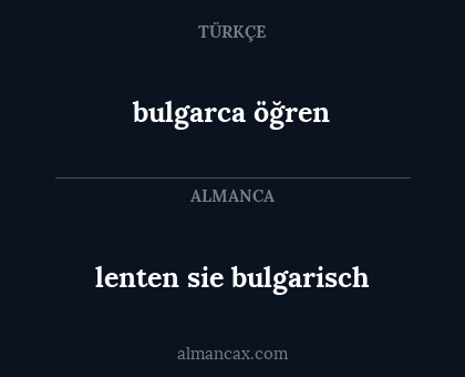 bulgarca öğren - lenten sie bulgarisch