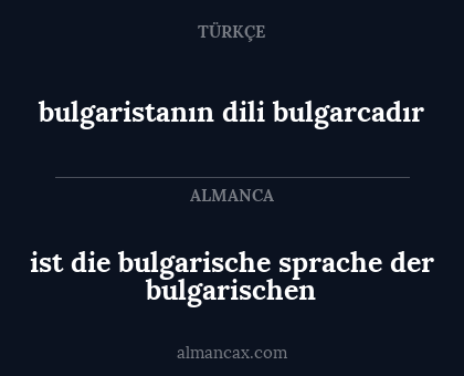 bulgaristanın dili bulgarcadır - ist die bulgarische sprache der bulgarischen