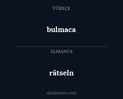 bulmaca - rätseln