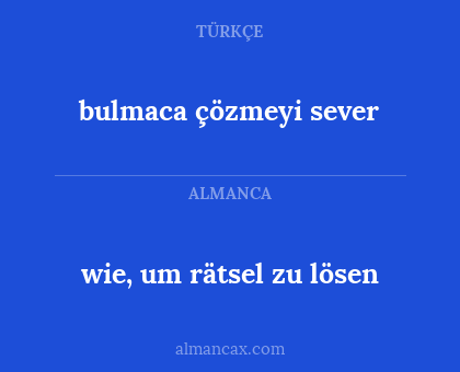 bulmaca çözmeyi sever - wie, um rätsel zu lösen