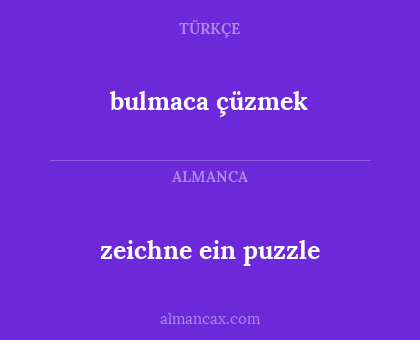 bulmaca çüzmek - zeichne ein puzzle