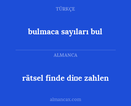 rätsel finde di̇e zahlen - bulmaca sayıları bul