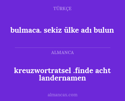 kreuzwortratsel .finde acht landernamen - bulmaca. sekiz ülke adı bulun