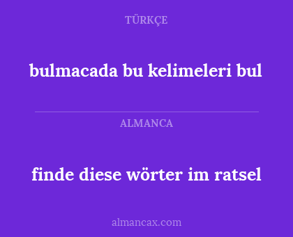 bulmacada bu kelimeleri bul - finde diese wörter im ratsel