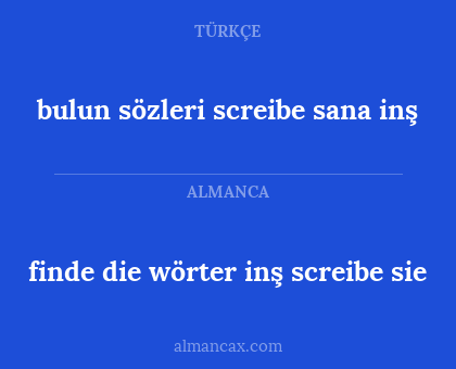 bulun sözleri screibe sana inş - finde die wörter inş screibe sie