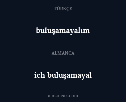 buluşamayalım - ich buluşamayal