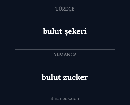 bulut şekeri - bulut zucker