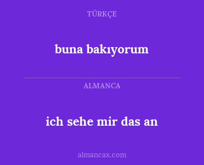 buna bakıyorum - ich sehe mir das an