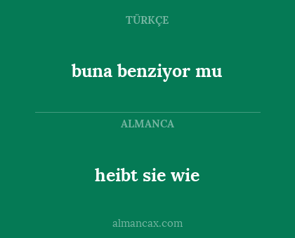 buna benziyor mu - heibt sie wie