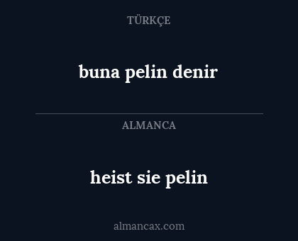 heist sie pelin - buna pelin denir