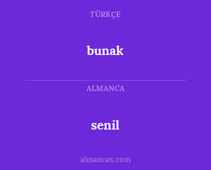 bunak - senil
