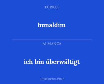 bunaldim - ich bin überwältigt