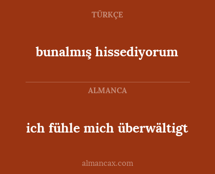 bunalmış hissediyorum - ich fühle mich überwältigt