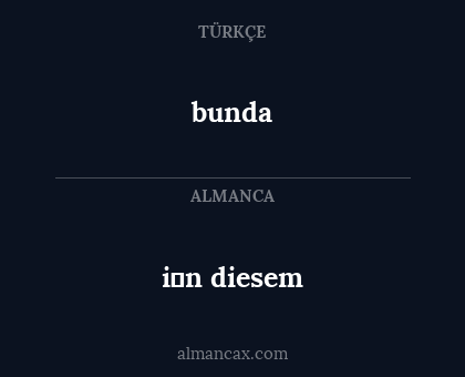 bunda - i̇n diesem