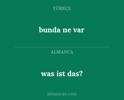 was ist das? - bunda  ne var