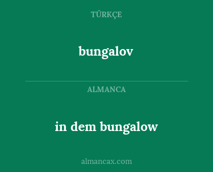 bungalov - in dem bungalow