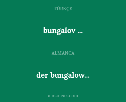 bungalov ... - der bungalow...