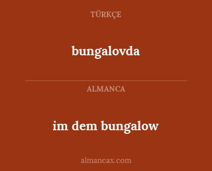 im dem bungalow - bungalovda
