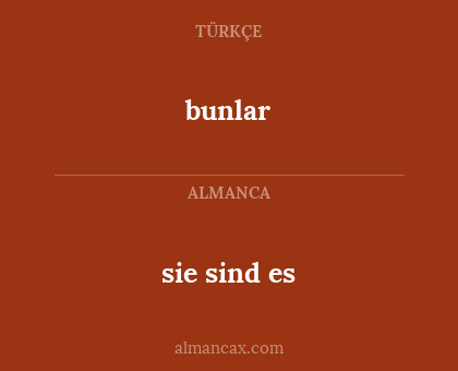 sie sind es - bunlar