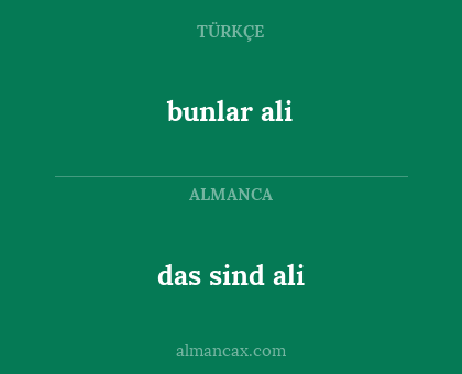 bunlar ali - das sind ali