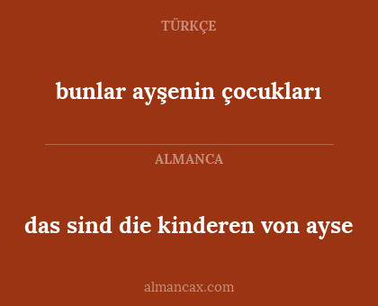 bunlar ayşenin çocukları - das sind die kinderen von ayse