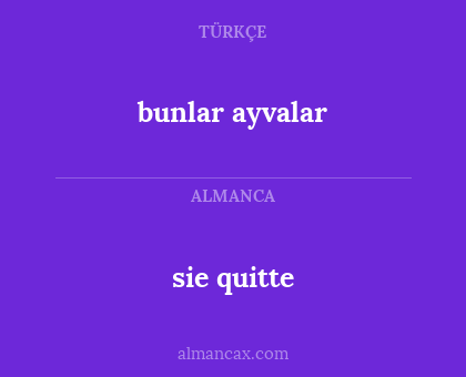 bunlar ayvalar - sie quitte