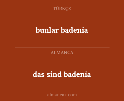 bunlar badenia - das sind badenia