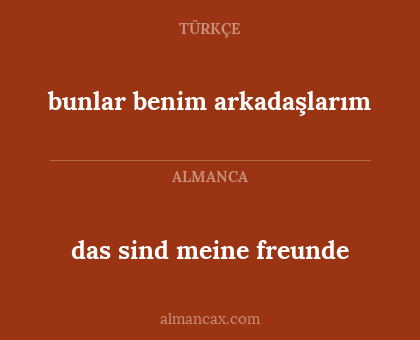 bunlar benim arkadaşlarım - das sind meine freunde