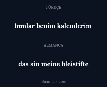 das sin meine bleistifte - bunlar benim kalemlerim