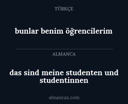 das sind meine studenten und studentinnen - bunlar benim öğrencilerim