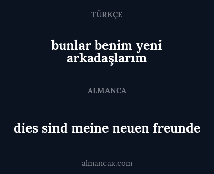 bunlar benim yeni arkadaşlarım - dies sind meine neuen freunde