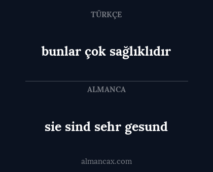 sie sind sehr gesund - bunlar çok sağlıklıdır