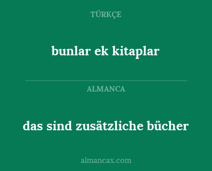 bunlar ek kitaplar - das sind zusätzliche bücher