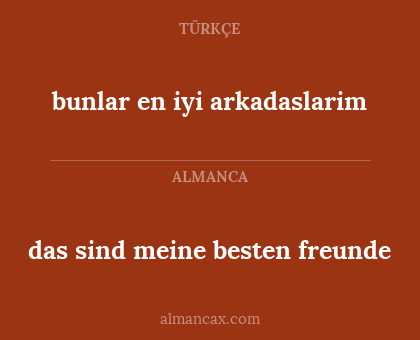 das sind meine besten freunde - bunlar en iyi arkadaslarim