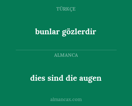 bunlar gözlerdir - dies sind die augen