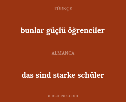 bunlar güçlü öğrenciler - das sind starke schüler