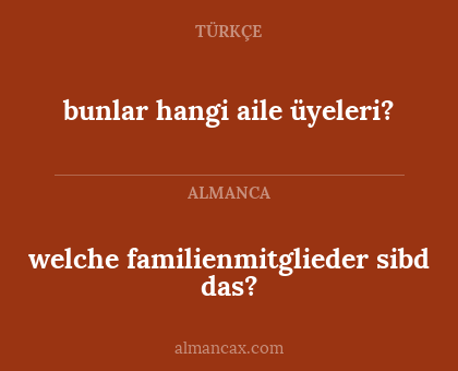 welche familienmitglieder sibd das? - bunlar hangi aile üyeleri?