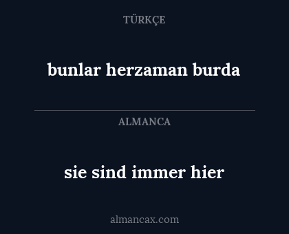 sie sind immer hier - bunlar herzaman burda