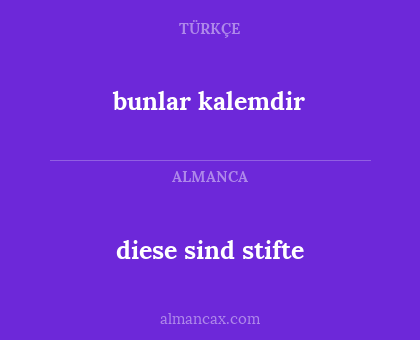 diese sind stifte - bunlar kalemdir