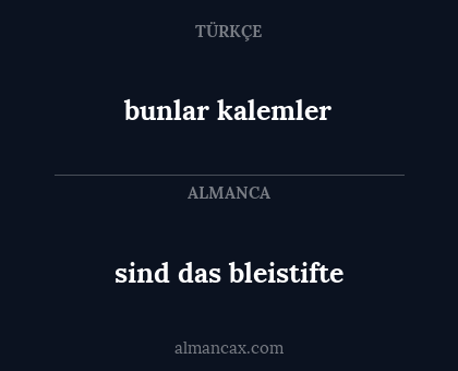sind das bleistifte - bunlar kalemler