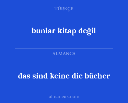 bunlar kitap değil - das sind keine die bücher